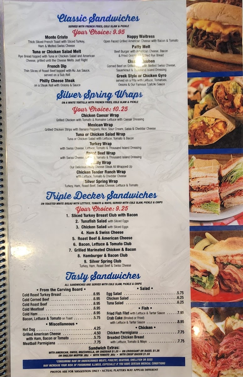 Silver Spring Diner Menu - Image 2